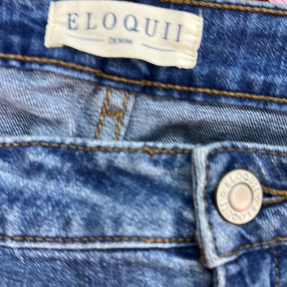 Eloquii High Rise Distressed Straight Leg Crop Jeans Size 20 - Picture 4 of 5